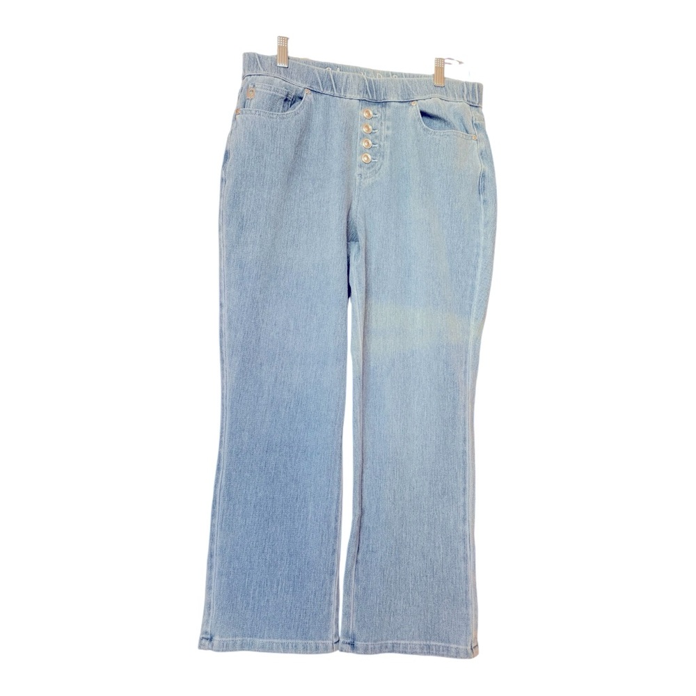Light Blue Jeans with Button Detail - Picture 1 of 9